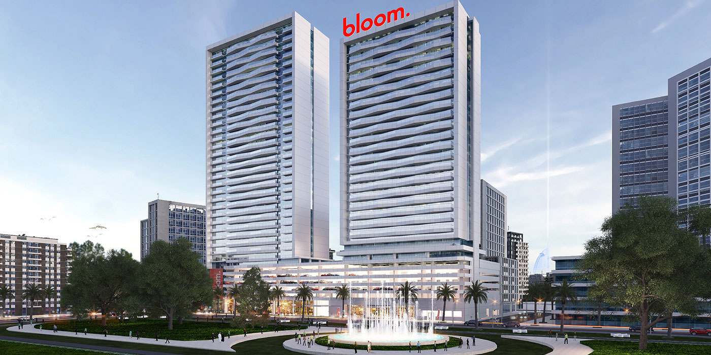 Bloom Towers at Jumeirah Village Circle, Dubai features